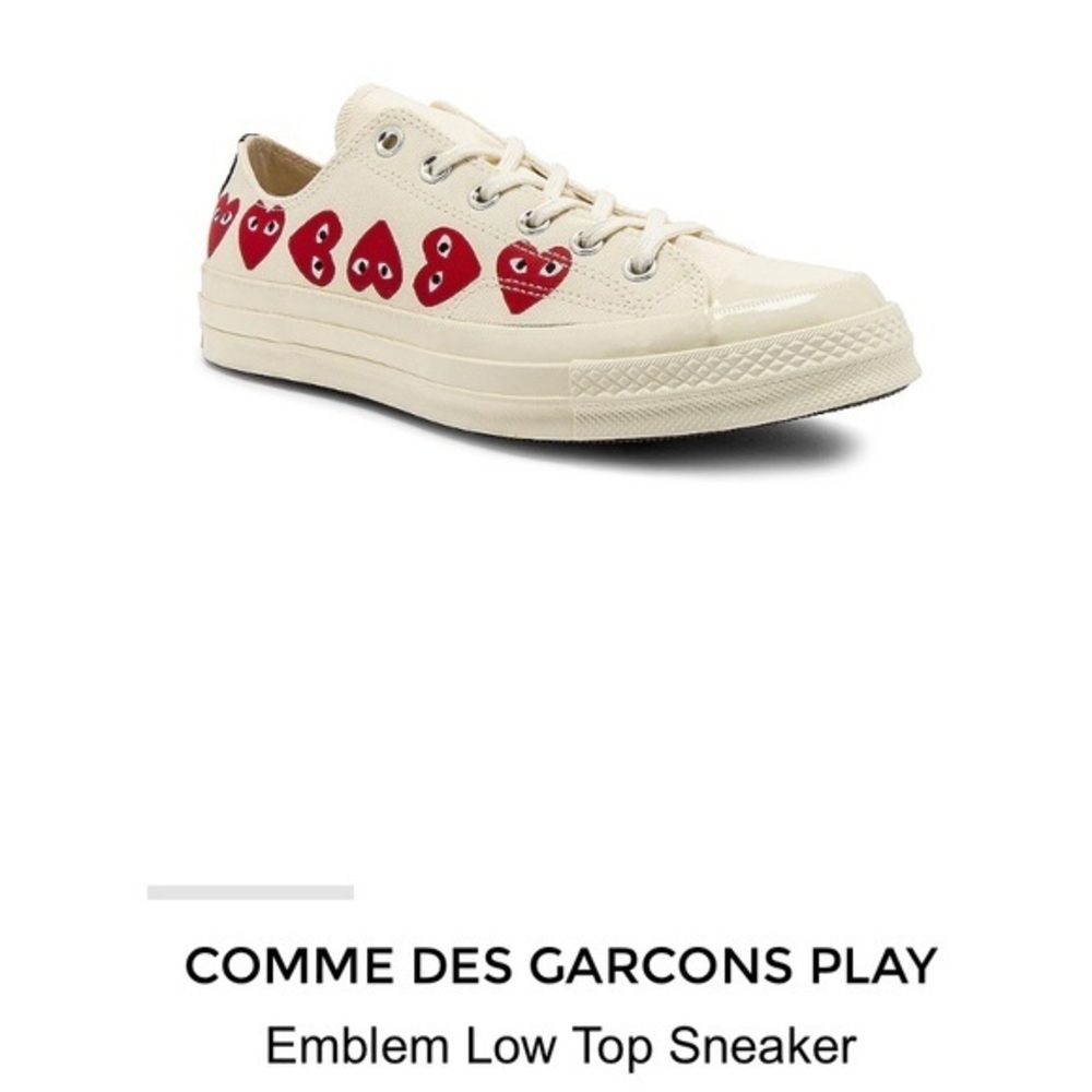 Converse Comme Des Garçons Play Emblem Low Top Sneakers Heart Red White Size 12